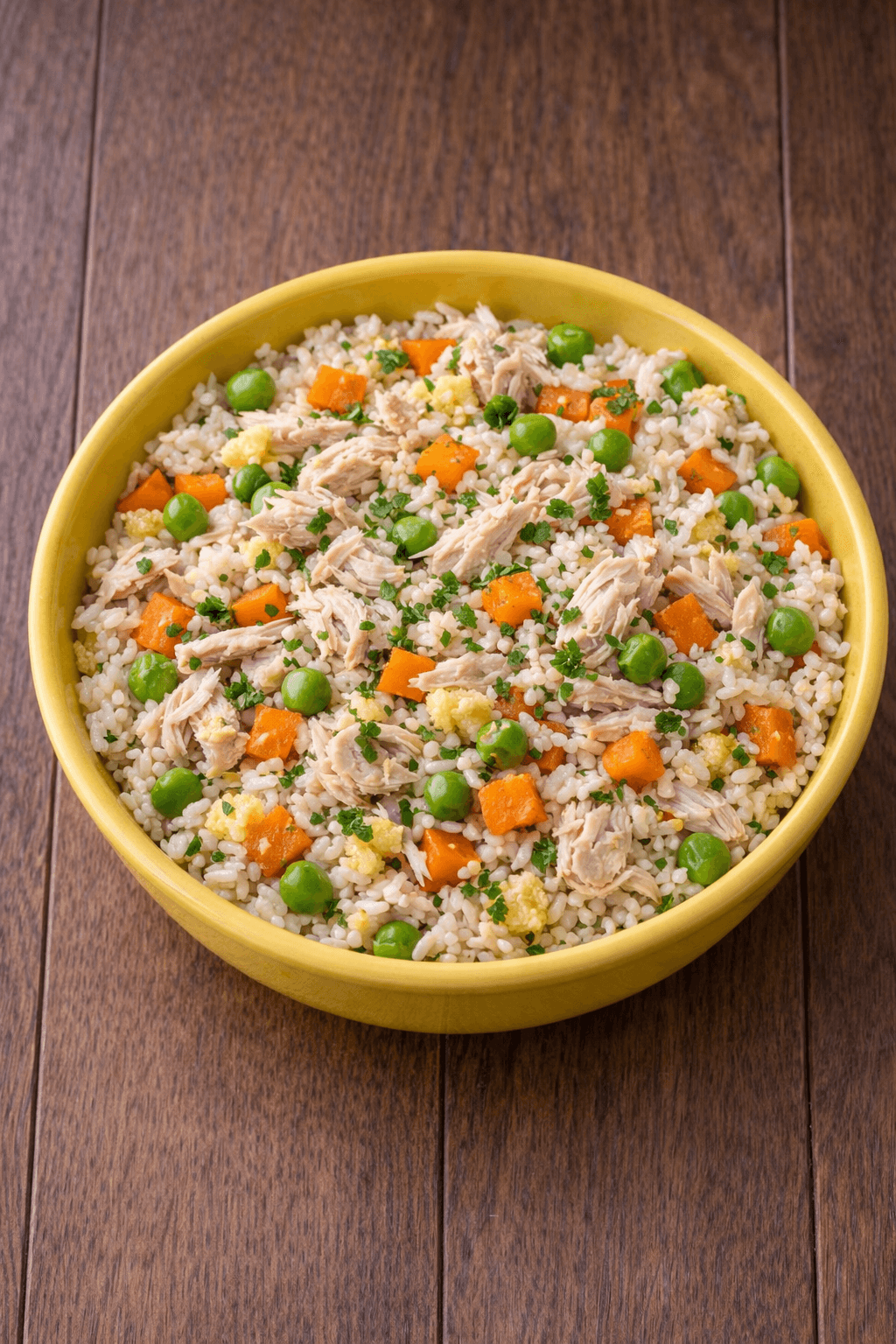 Chicken and rice puppy growth bowl