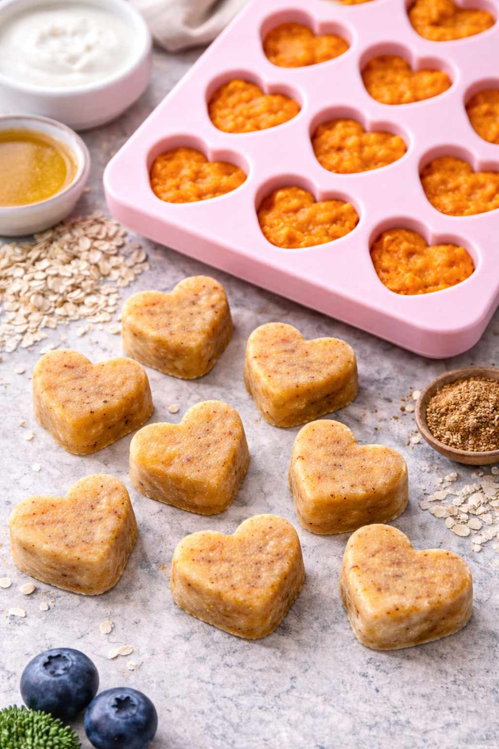 Frozen pumpkin probiotic dog treats
