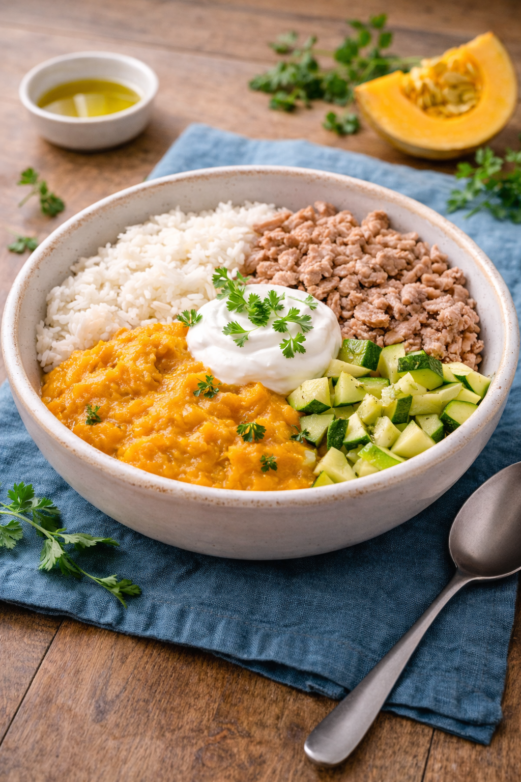 Turkey and pumpkin digestive bowl